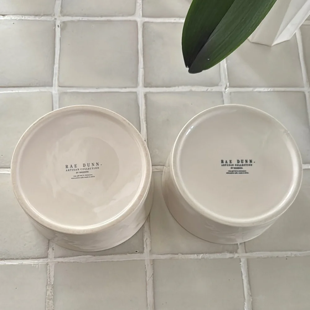 Rae Dunn Ceramic Pet Bowls - Red & White Interiors